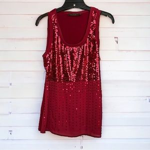 The Limited Maroon Flowy Sequined Women’s Dressy Tank Top • Size Small